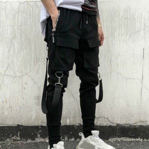 Mens Multi-pocket Harem Pants Jogger Trousers Cargo Combat Street Hip-hop Loose
