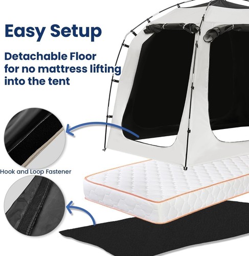Blackout Twin Bed Tent for Kids, CPC Certified, 99% Blackout Autism Sensory Tent - Picture 5 of 19