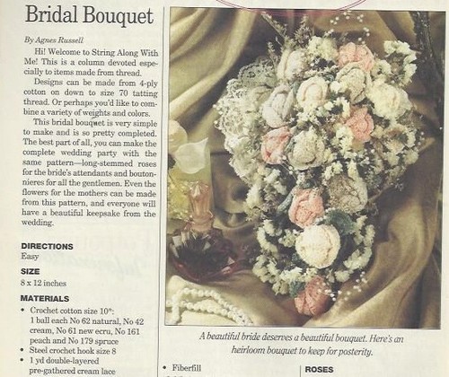 Bridal Bouquet; #676-14;  vintage  crochet  pattern