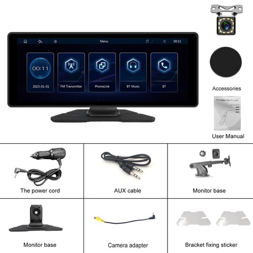 Wireless 10.26" Touch Screen for Apple Carplay Portable Car Stereo Android Auto - Picture 23 of 23