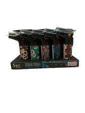 Eagle Sky Torch SUGAR SKULL Gun Jet Lighter Butane Refillable Assorted 