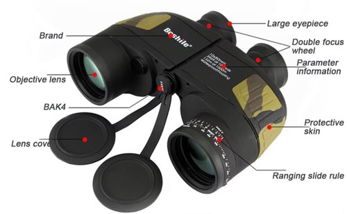BOSHILE Binoculars 10x50 Muted Camouflage Range Direction Finding Weatherproof - Picture 15 of 24