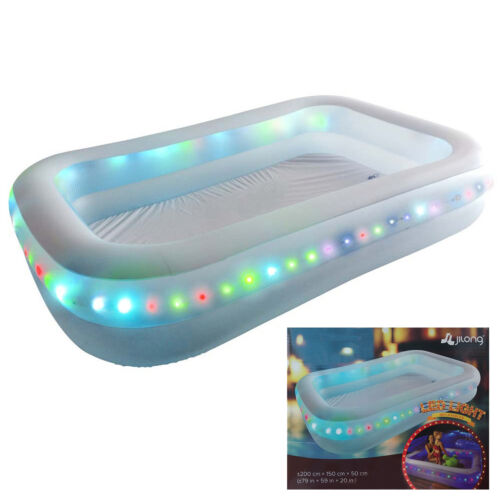 JILONG INFLABLE LED ILUMINADO NIÑOS FAMILIA RECTANGULAR PISCINA INFANTIL DIVERSIÓN ACUÁTICA - Imagen 5 de 5