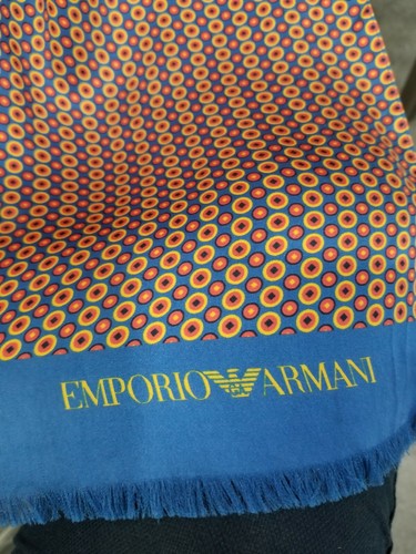 Emporio Armani unisex multi-C with prints 100% Silk Scarf $450 original price - Picture 4 of 5