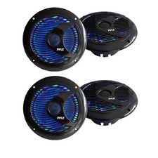 4 X 6.5'' Inch 150 Watts Marine Boat Stereo Speakers W/Multi-Color LED Ligth