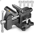 Heavy Duty Steel Bench Vise 4-1/2" Vice Swivel Base Table Vise for Woodworking