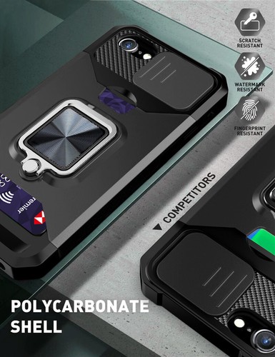 Funda a prueba de golpes para iPhone 13 11 Pro Max con soporte para tarjeta y soporte flexible - Imagen 3 de 11