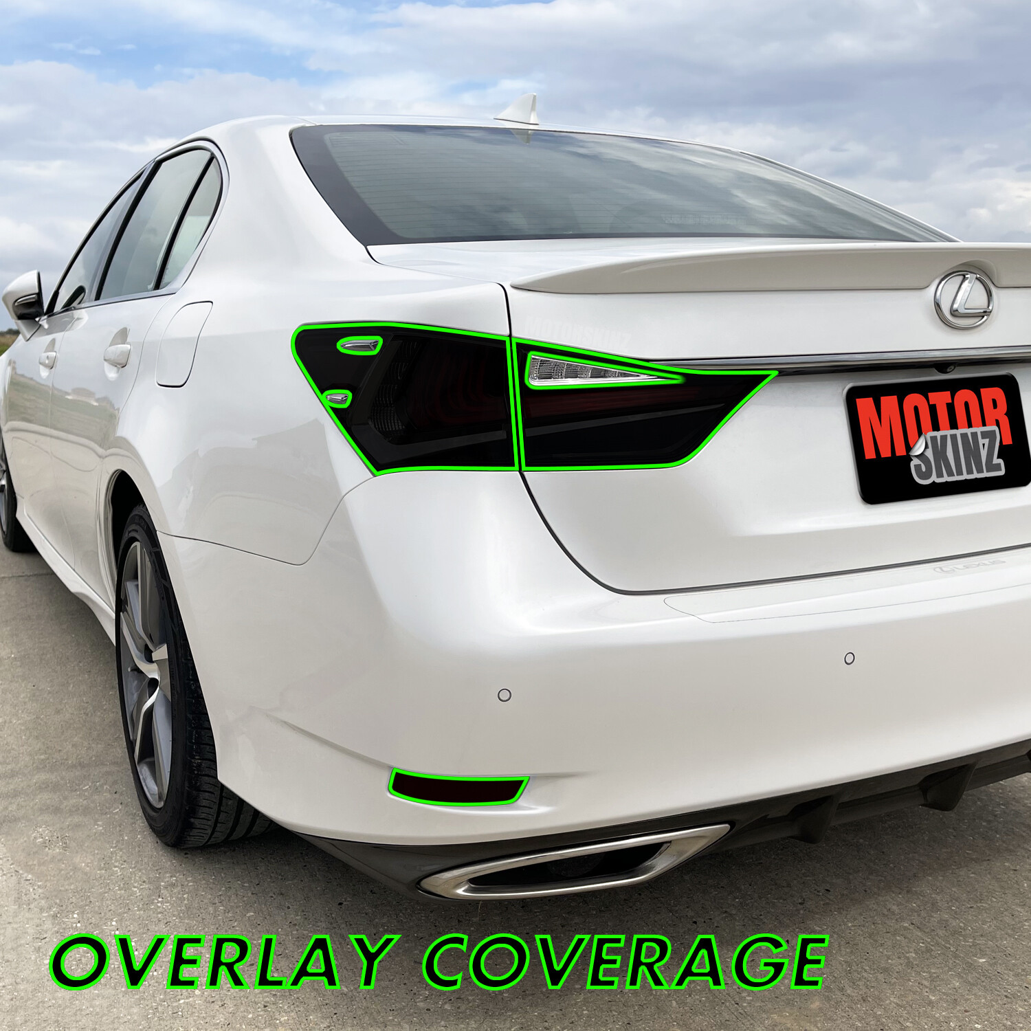 FOR 1620 Lexus GS Tail Light Cutout & Reflector SMOKE Precut Vinyl