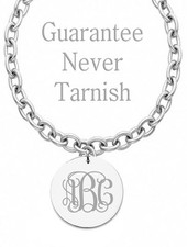 Personalized Monogram Initial Name Circle Charm Necklace Custom Engraved