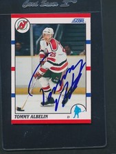 1990/91 Score #378 Tommy Albelin Devils Signed Auto *D4017