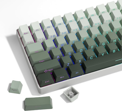 Side Print Keycaps, PBT Double Shot Custom Keycap Set, 136 Keys Gradient Seaweed