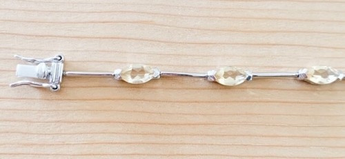 2.97ctw GORGEOUS GENUINE CITRINE STONE STERLING SILVER BRACELET 7.25" NEW! - Picture 3 of 7