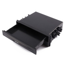 Black Car SUV Double Din Dash Radio Installation Pocket Cup Holder Storage Box  