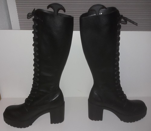 Damen Stiefel ROC Australia Echtleder Plateau Schnür Boots Gothic US Gr.11-12 - Bild 5 von 24