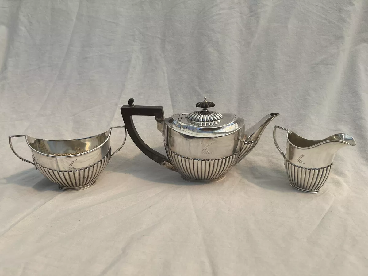 Sterling silver teapot set sale