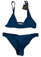 NEW Zaful Forever Young Teal Blue 2 Piece Bikini Set Padded Cup Size 8 Very Cute