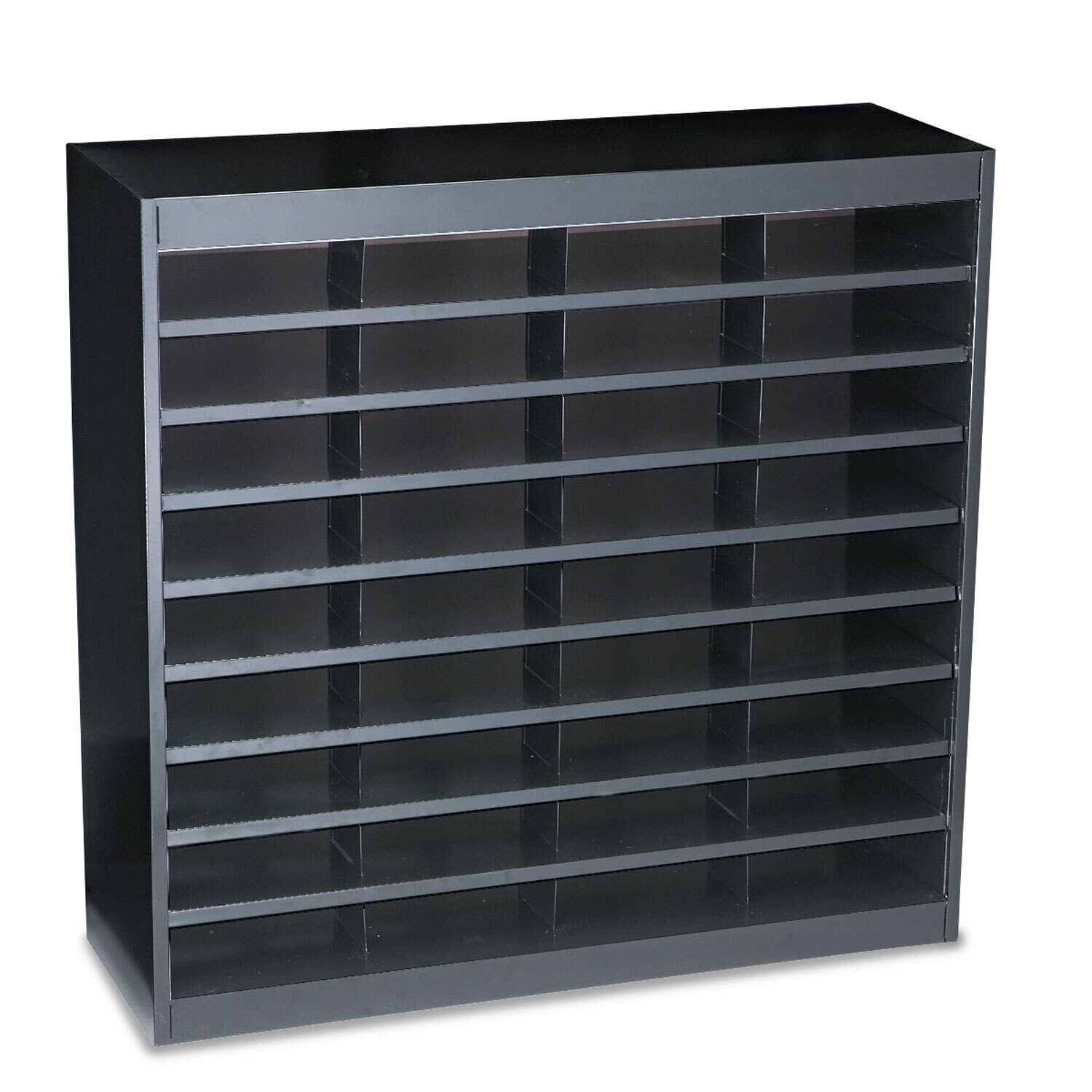 Safco Steel/Fiberboard E-Z Stor Sorter 36 Sections 37.5x12.75x36.5 Black 9221BLR