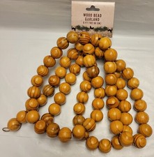 Brown Wood Bead Garland 6  Christmas Beaded Wooden Holiday Cracker Barrel