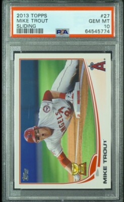2013 TOPPS #27 MIKE TROUT SLIDING ROOKIE CUP  Gem Mint PSA 10 .