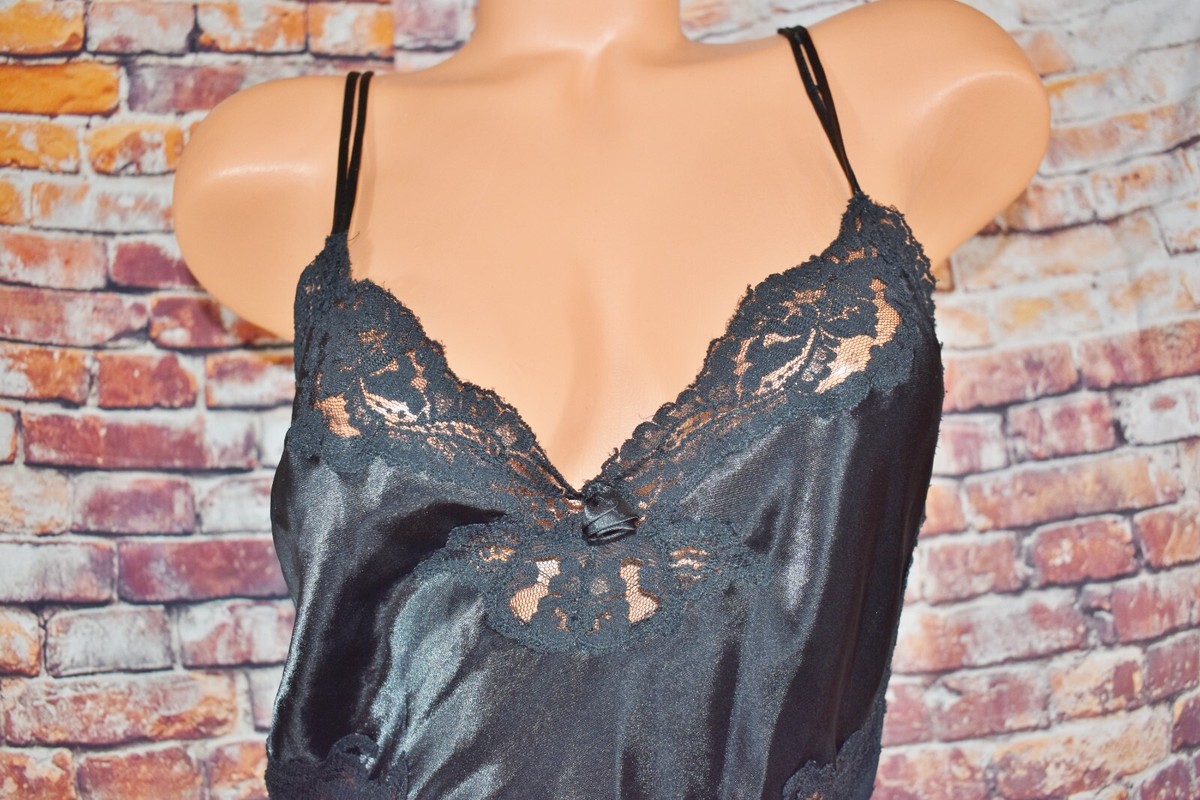 Chemise De Nuit Victoria's Secret Noire Satin Babydoll - Taille M - Occasion Très Bon état