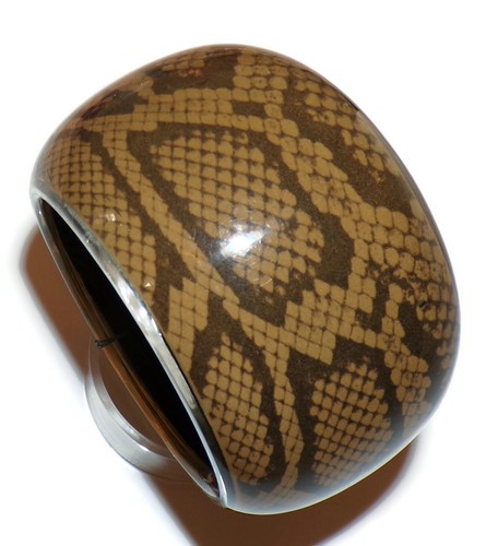 Sobral Atelie Schlangenhaut Reptil Motiv Inklusion Künstler Made Armreif Armband - Bild 3 von 7