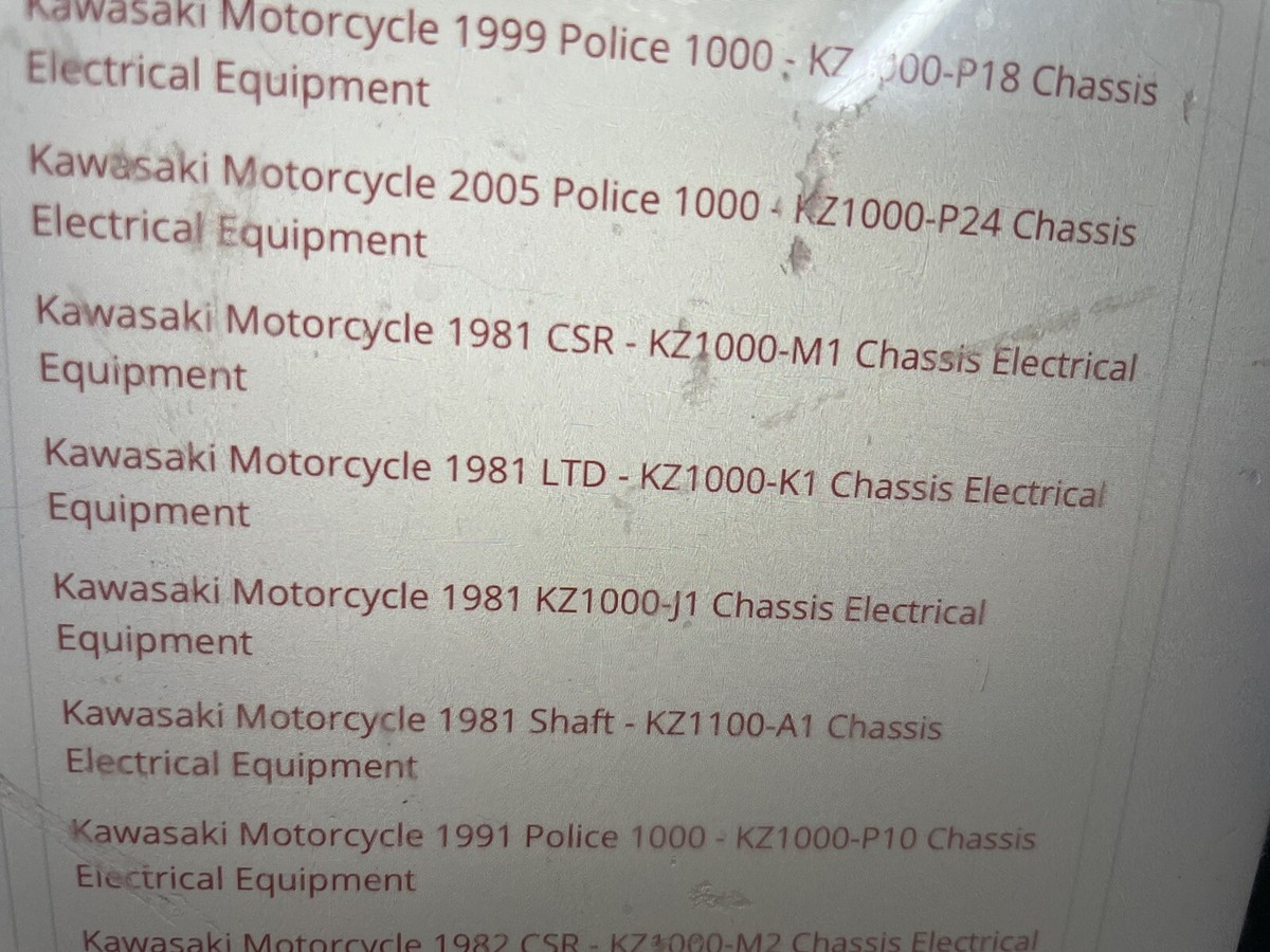 Kawasaki KZ1000,KZ1100,Eddie Lawson ,Battery Positive Wire Lead