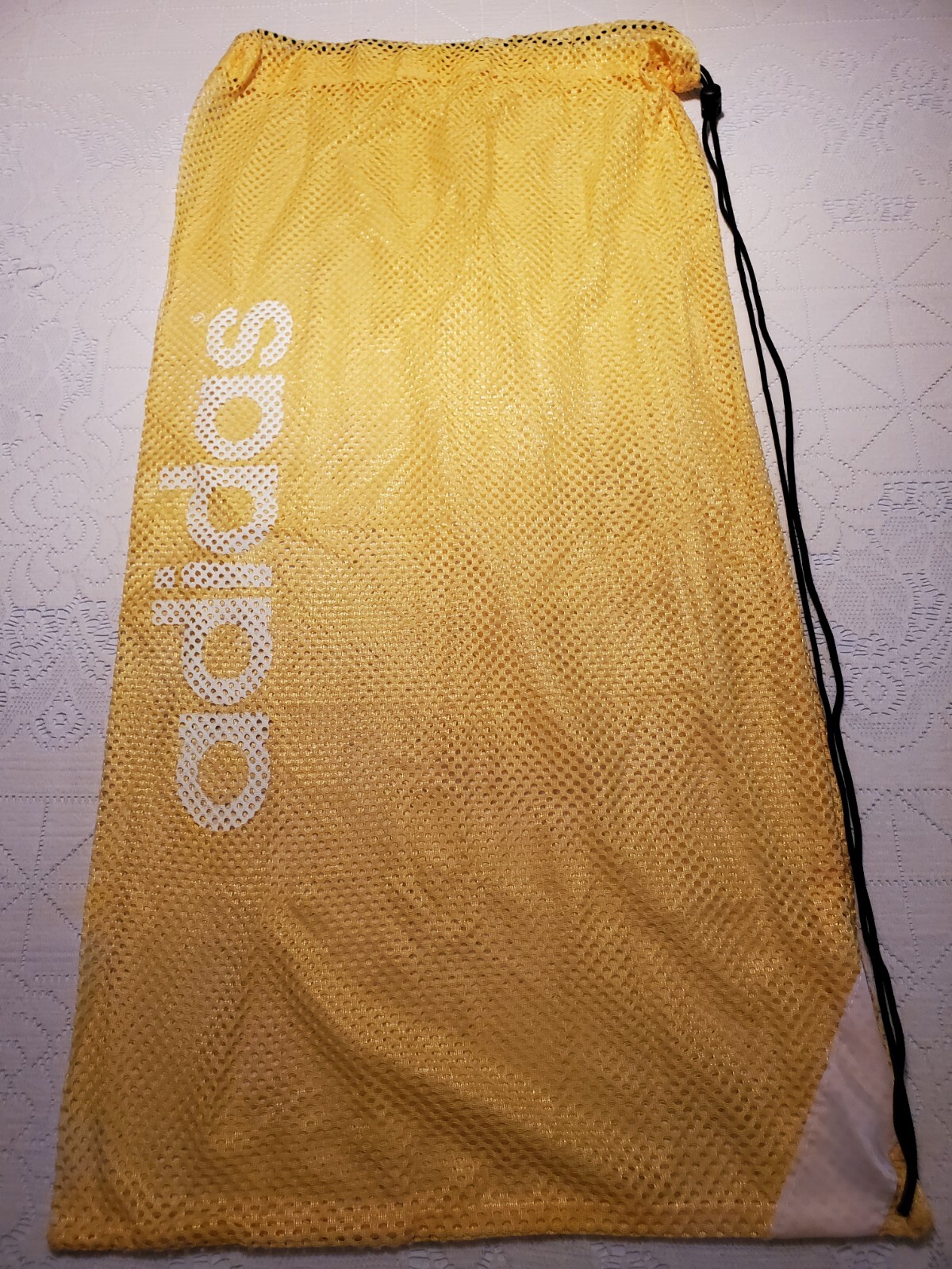 NEW Adidas Yellow Mesh Equip. Bag w Toggle Close, OS, Swim, 