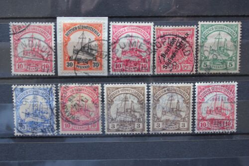 LOT x 10 GERMANY COLONIES YACHT SERIES SOUTH WEST AFRICA MH + USED VALUABLE LOT - Foto 1 di 1
