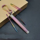 Outdoor Titanium Alloy Multi Tool Set Holder Keychain Toothpick Tweezers Earpick