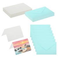 "4X6\" Aquarellkarten 50 Sets Mit UmschläGen 140Lb/300 Gsm, Blau"
