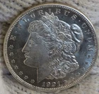1921 Morgan Silver Dollar Brilliant Uncirculated CAMEO with Slight Mirrors