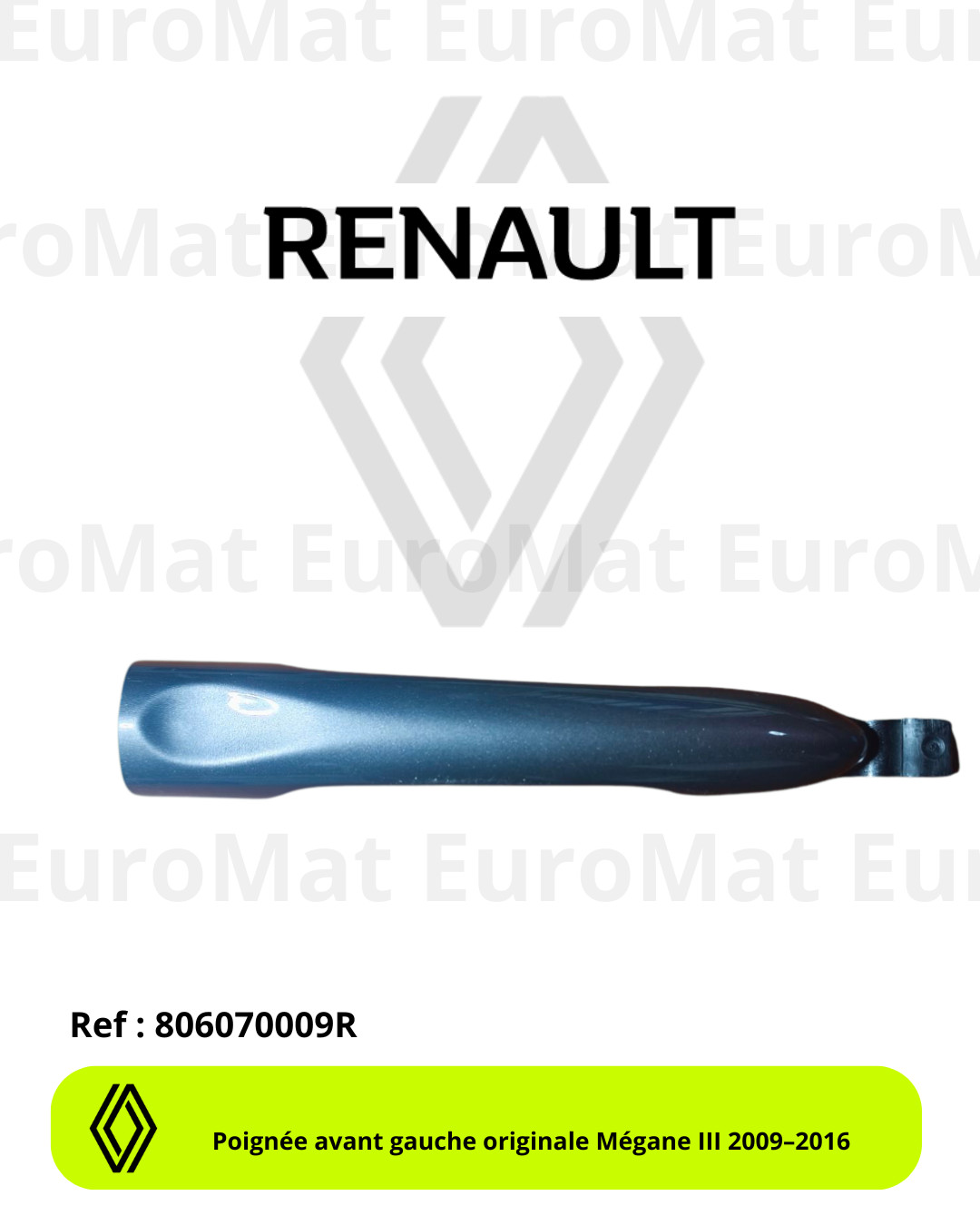 Poignée de rechange haut de gamme pour Mégane III bleu métallisé