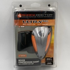 Shock Doctor Ultra Pro Boxer Compression Shorts Carbon Flex Cup Size Large BLACK