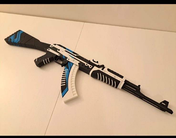 AK 47 Asiimov - Full Size Cosplay Replica CS2 Skin, Counter-Strike