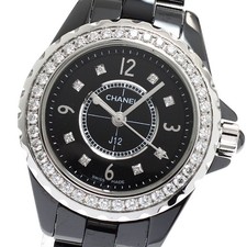 CHANEL J12 H2571 Diamond bezel 8P black Dial Quartz Ladies Watch_932664