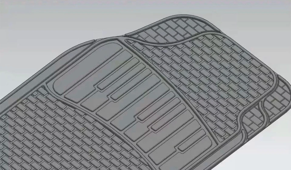 Juego de 3 alfombrillas delanteras y traseras de goma de alta resistencia negras para todos los autos Ford Foto 4 de 4