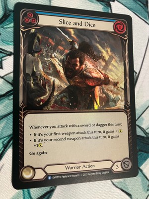 Slice and Dice (Blue) EVR059 1st Edition Rainbow Foil | Everfest NM