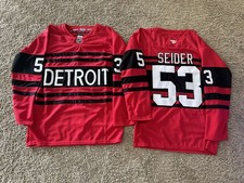 Detroit Red Wings Moritz Seider #53 Red & Black Edition Small Thru 3XL Available
