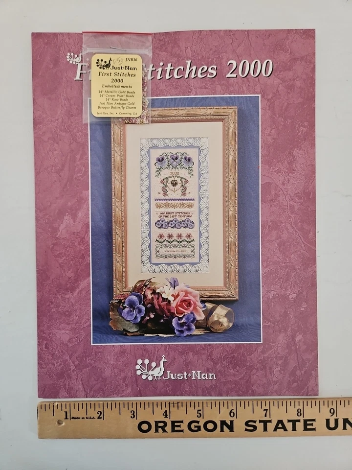 Just Nan FIRST STITCHES 2000 Counted Cross Stitch Pattern JN065 & Embellishments - Image 3 of 4