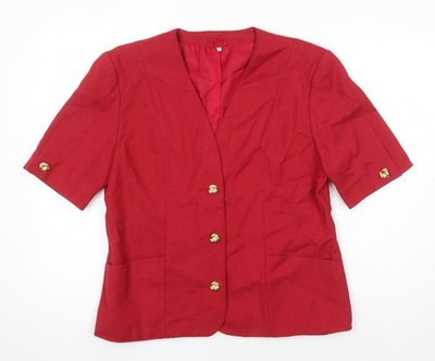 First Avenue Damen rotes Sakko Blazer Größe 14 - Kurzarm
