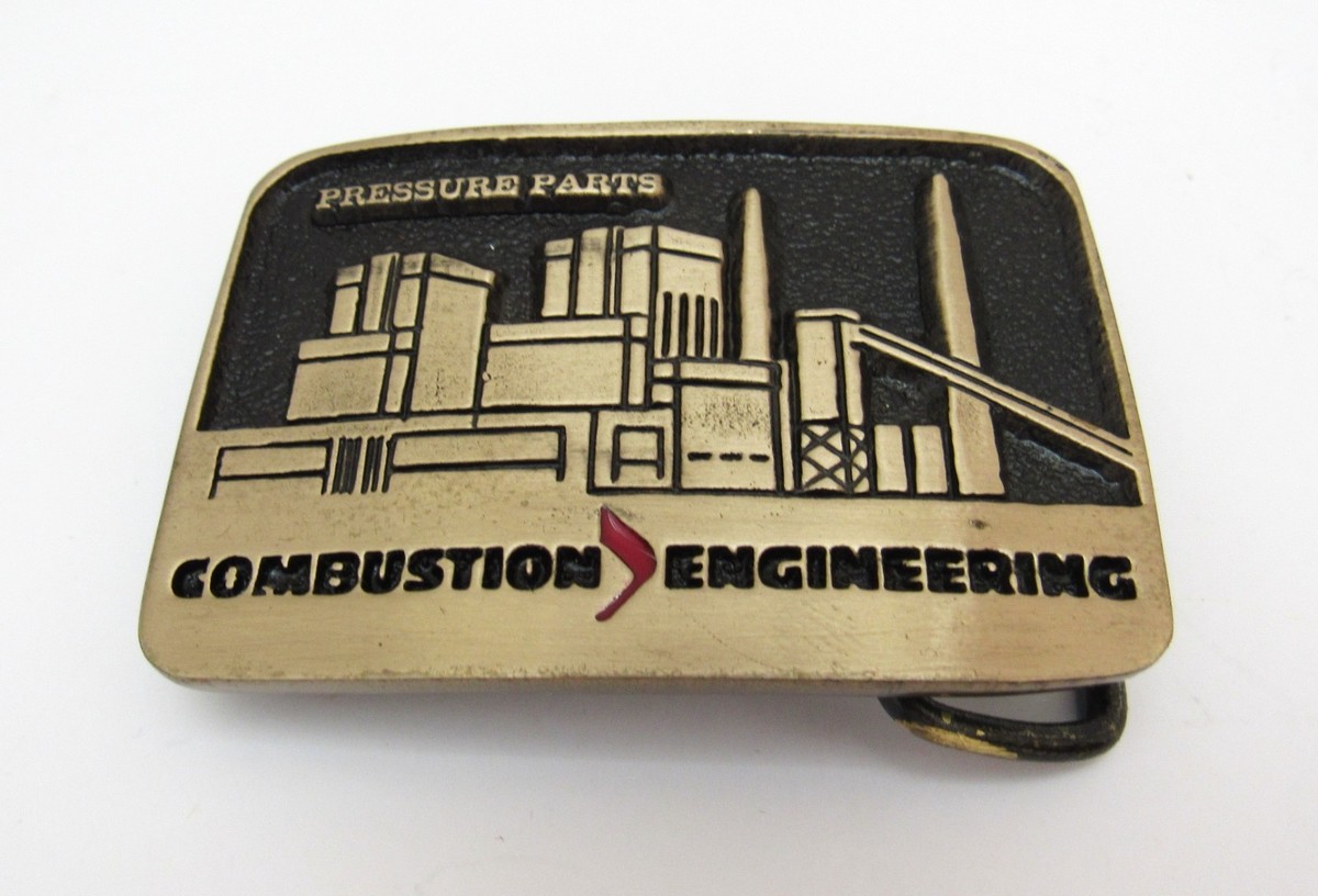 VINTAGE TEXOMA TLB SOLID BRASS COMBUSTION ENGINEERING PRESSURE PARTS BELT BUCKLE View 4