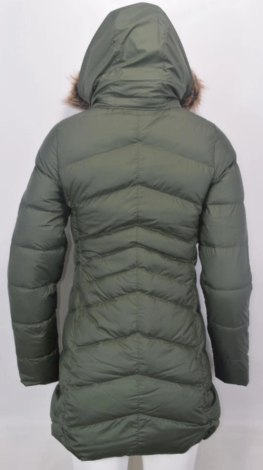 New MARMOT Montreal Duck Down Mid Length Puffer Coat Parka Jacket Size XS Green - Image 4 of 4