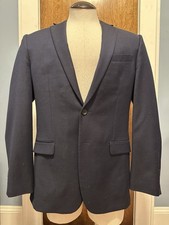 Jos A Bank Traveler, Blazer, 42L, Navy Blue, Wool Blend, Slim Fit