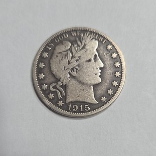 1915 Barber Silver Half Dollar Key Date.