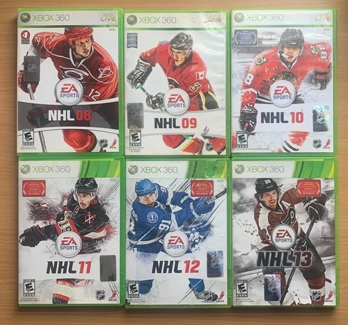 XBOX 360 NHL Games Bundle - NHL 08-13 - 6 NHL Hockey Games