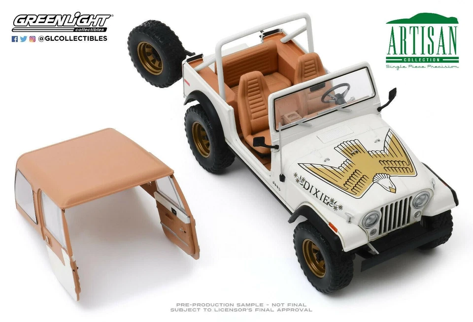 Dixie's 1979 Jeep CJ7 Dukes of Hazzard 1:18 Scale Greenlight 19065 New - Image 2 of 4