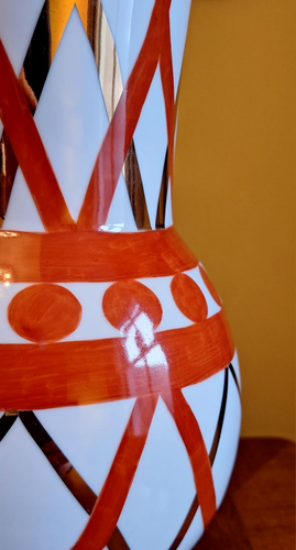 Mid Century große Vase italienischer Karnevalsstil von Frederico de Luca, Paris signiert - Bild 4 von 7