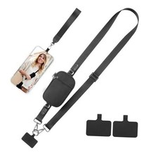 Phone Lanyard Crossbody Wrist Strap, Clip and Go Strap for Phone with Black