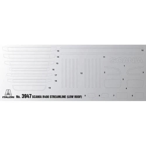1:24 Italeri Scania R400 Streamline Flat Roof Tractor Truck 2010 Kit IT3947 Mode - Immagine 4 di 4