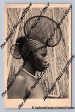 Uganda Women w Fan Hair RPPC Vintage Kampala Photo Cover to Chicago 1949